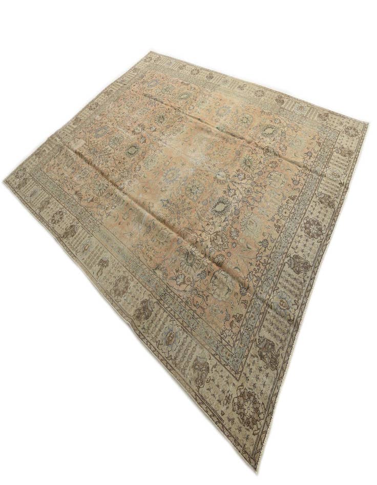 Detail image of 9' x 11' 10  Hand Knotted Ultra Vintage Persian Wool Rug