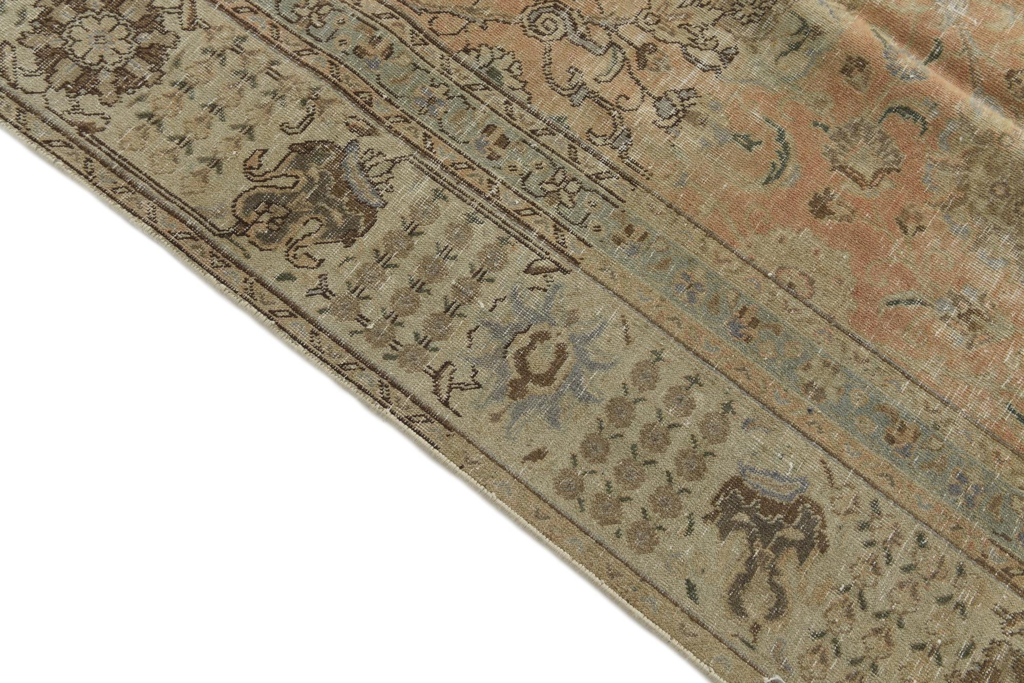 9' x 11' 10 Hand Knotted Ultra Vintage Persian Wool Rug