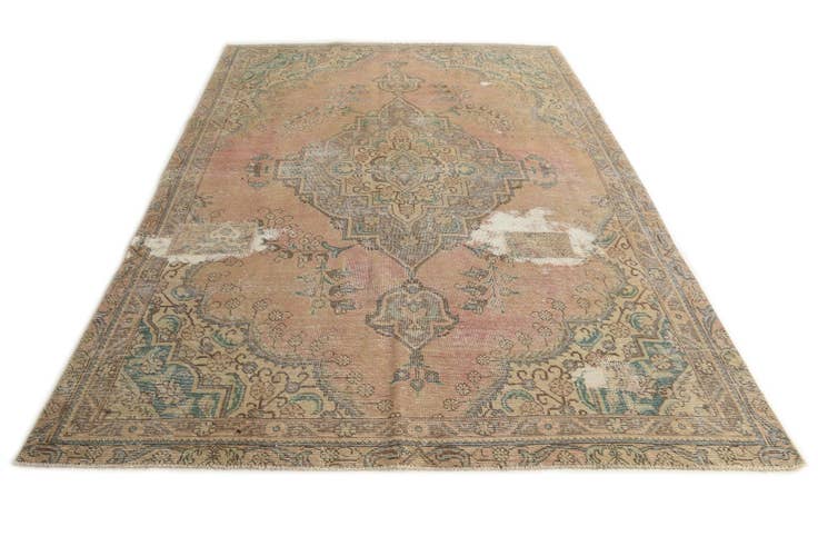 Detail image of 6' 7 x 9' 10 Hand Knotted Ultra Vintage Persian Wool Rug