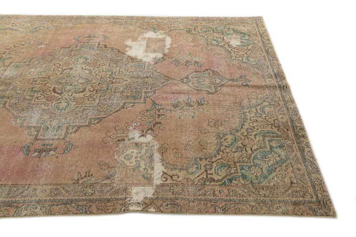 6' 7 x 9' 10 Hand Knotted Ultra Vintage Persian Wool Rug