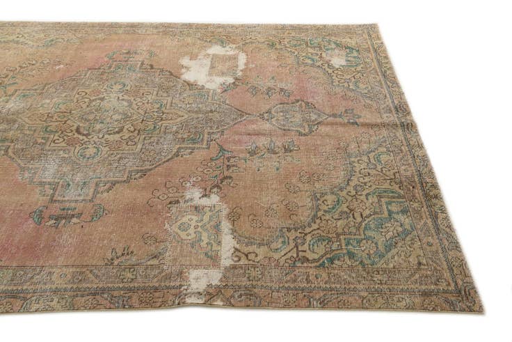 Detail image of 6' 7 x 9' 10 Hand Knotted Ultra Vintage Persian Wool Rug