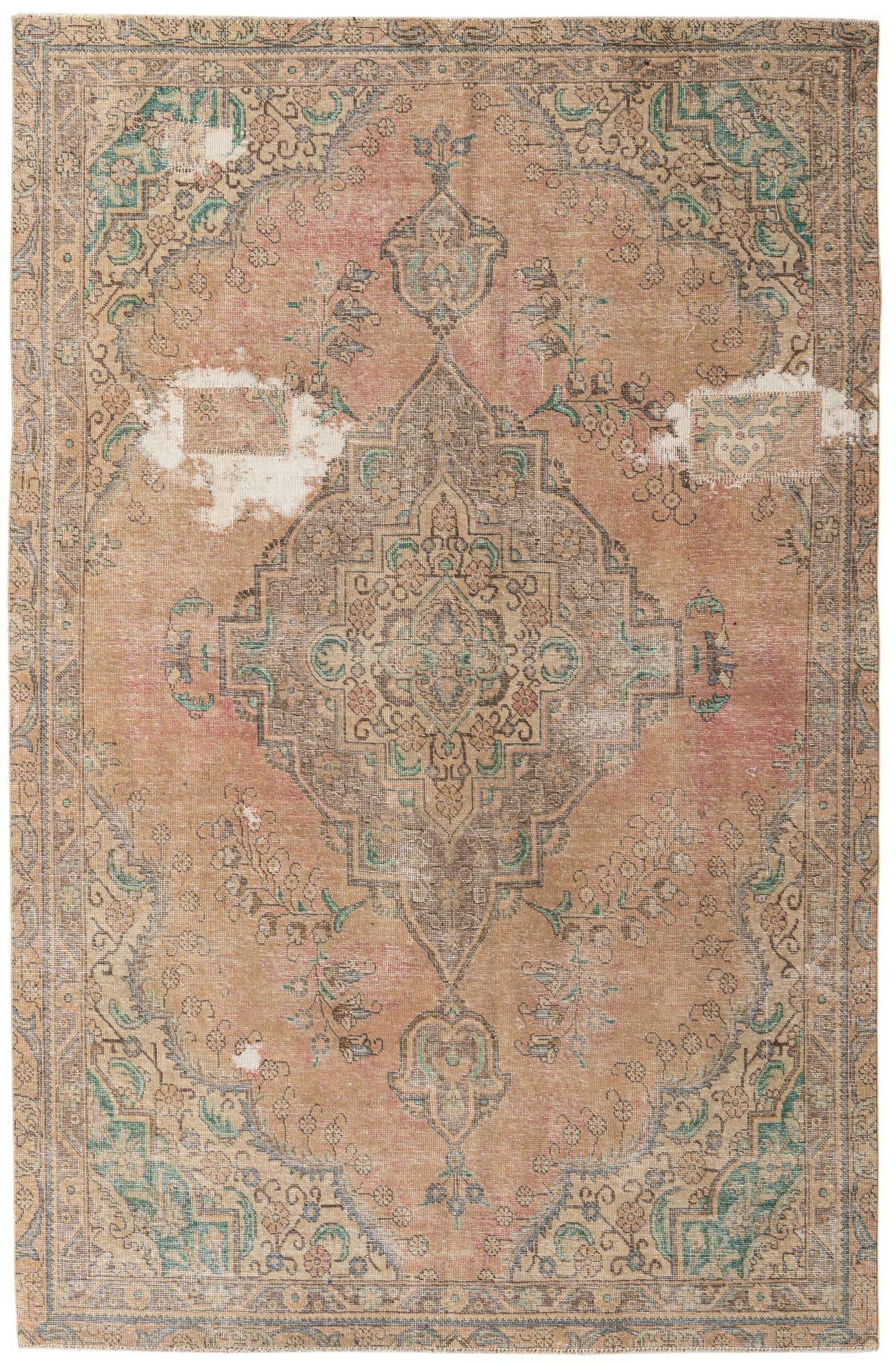 6' 7 x 9' 10 Hand Knotted Ultra Vintage Persian Wool Rug