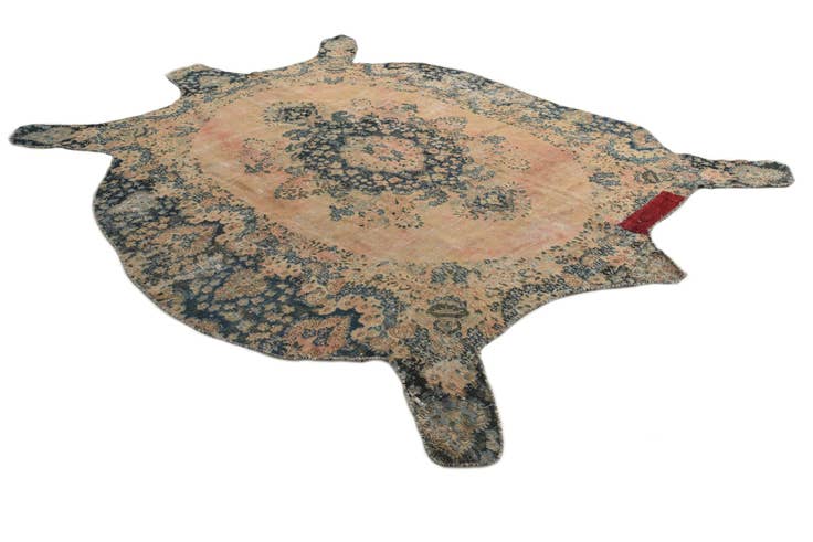 Detail image of 8' 6 x 12' Hand Knotted Ultra Vintage Persian Wool Rug