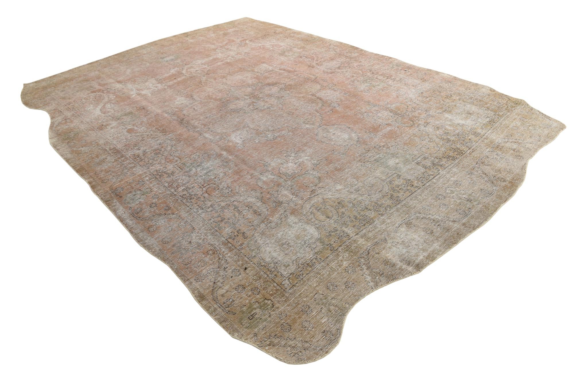 9' 4 x 12' 9 Hand Knotted Ultra Vintage Persian Wool Rug