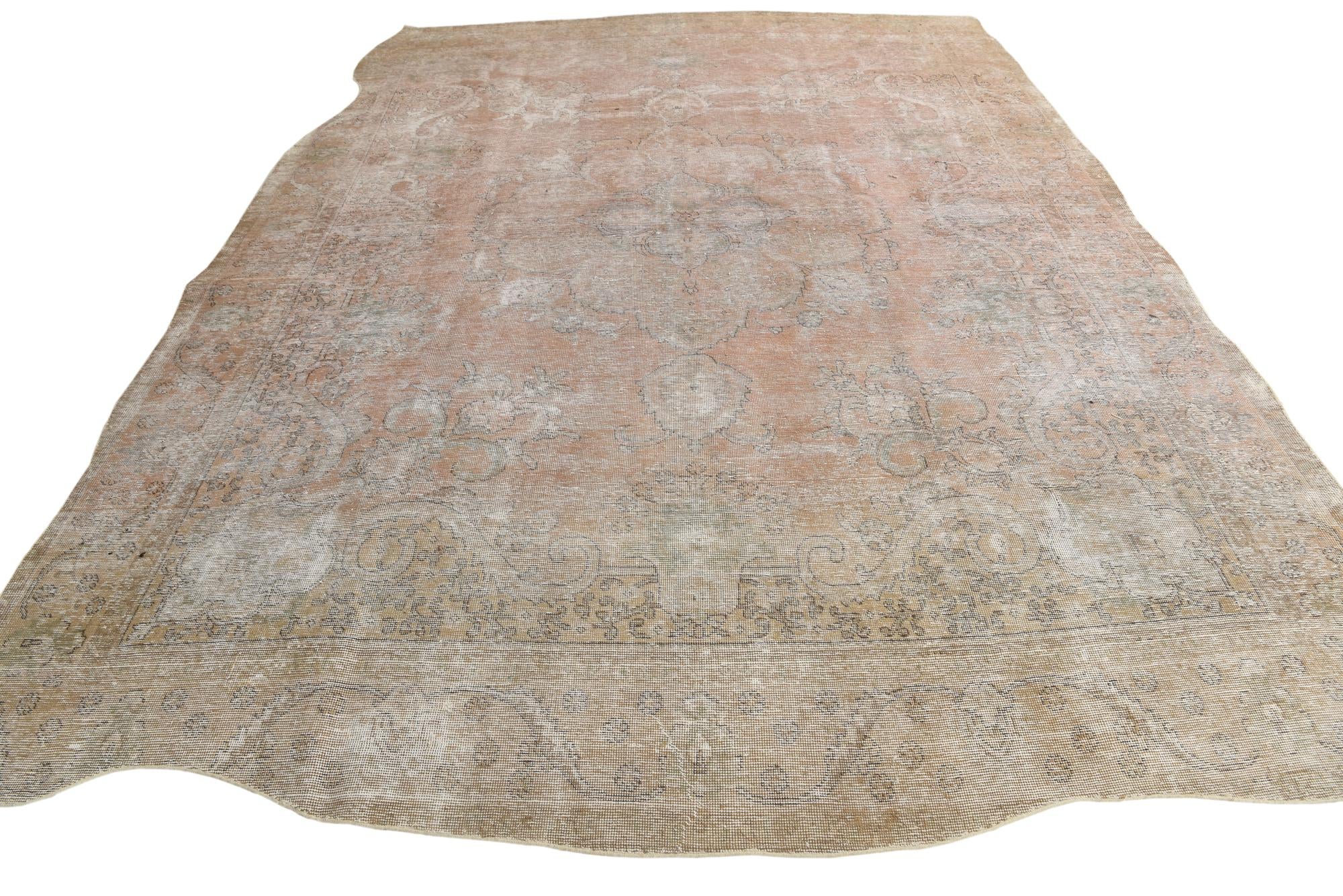 9' 4 x 12' 9 Hand Knotted Ultra Vintage Persian Wool Rug