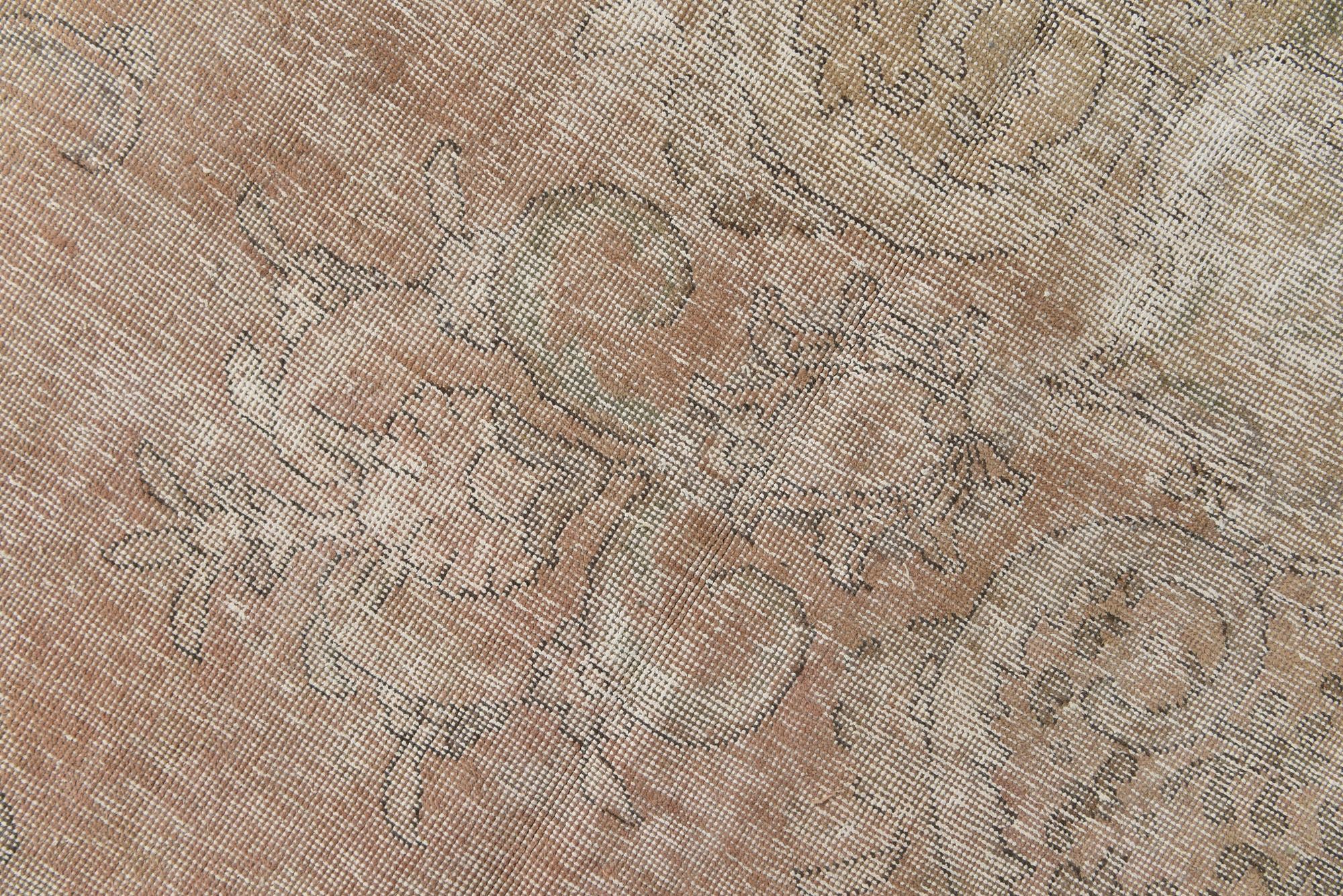 9' 4 x 12' 9 Hand Knotted Ultra Vintage Persian Wool Rug