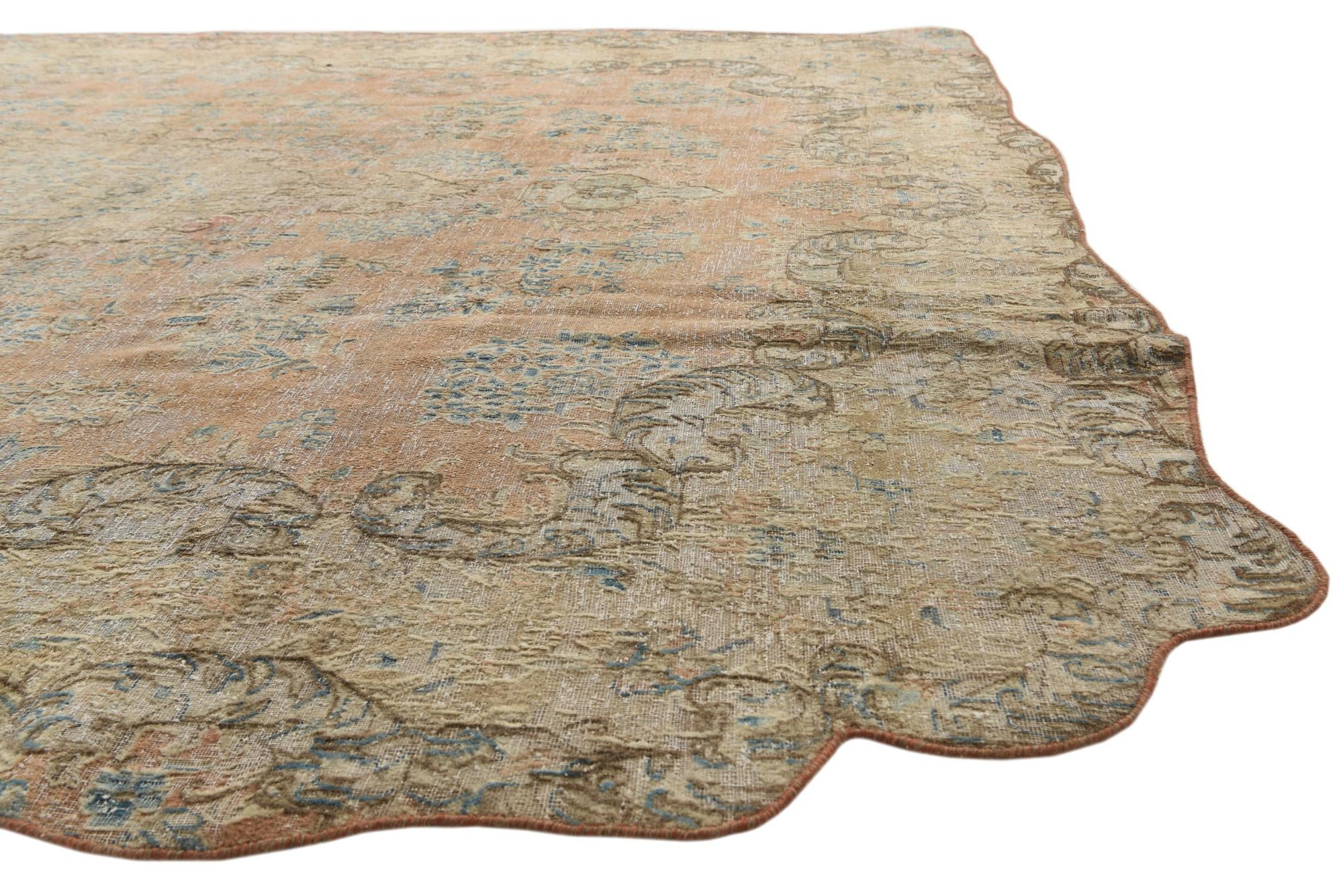 9' 5 x 11' 9 Hand Knotted Ultra Vintage Persian Wool Rug