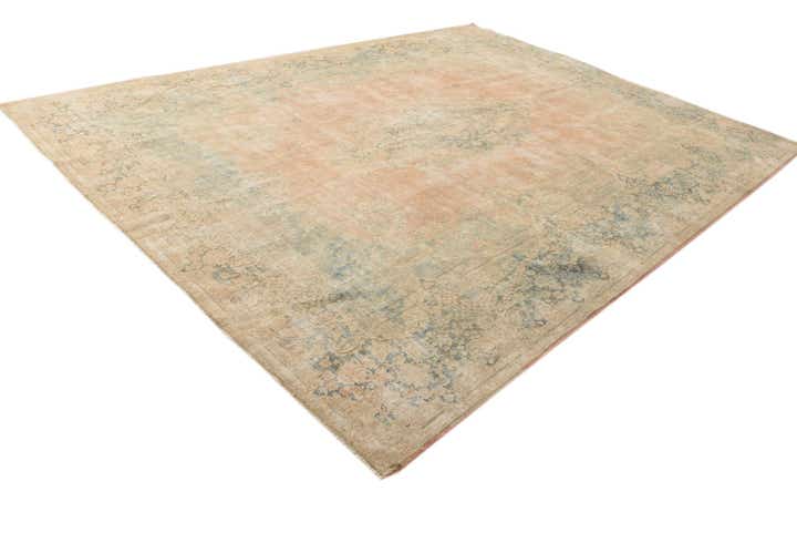 9' 10 x 13' Hand Knotted Ultra Vintage Persian Wool Rug