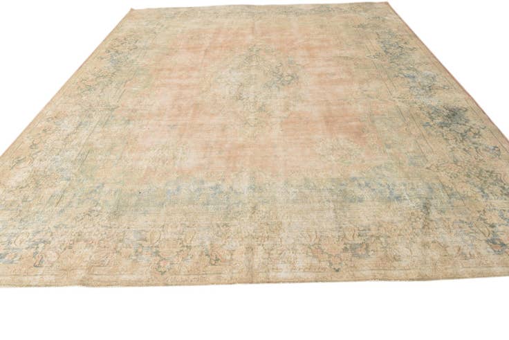 Detail image of 9' 10 x 13' Hand Knotted Ultra Vintage Persian Wool Rug