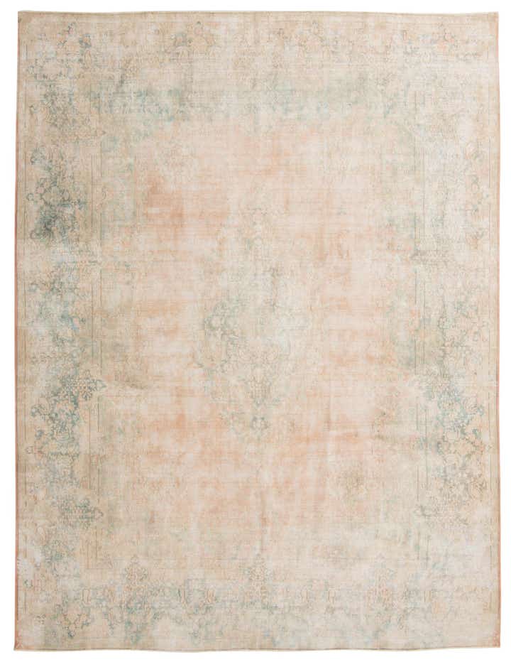 9' 10 x 13' Hand Knotted Ultra Vintage Persian Wool Rug