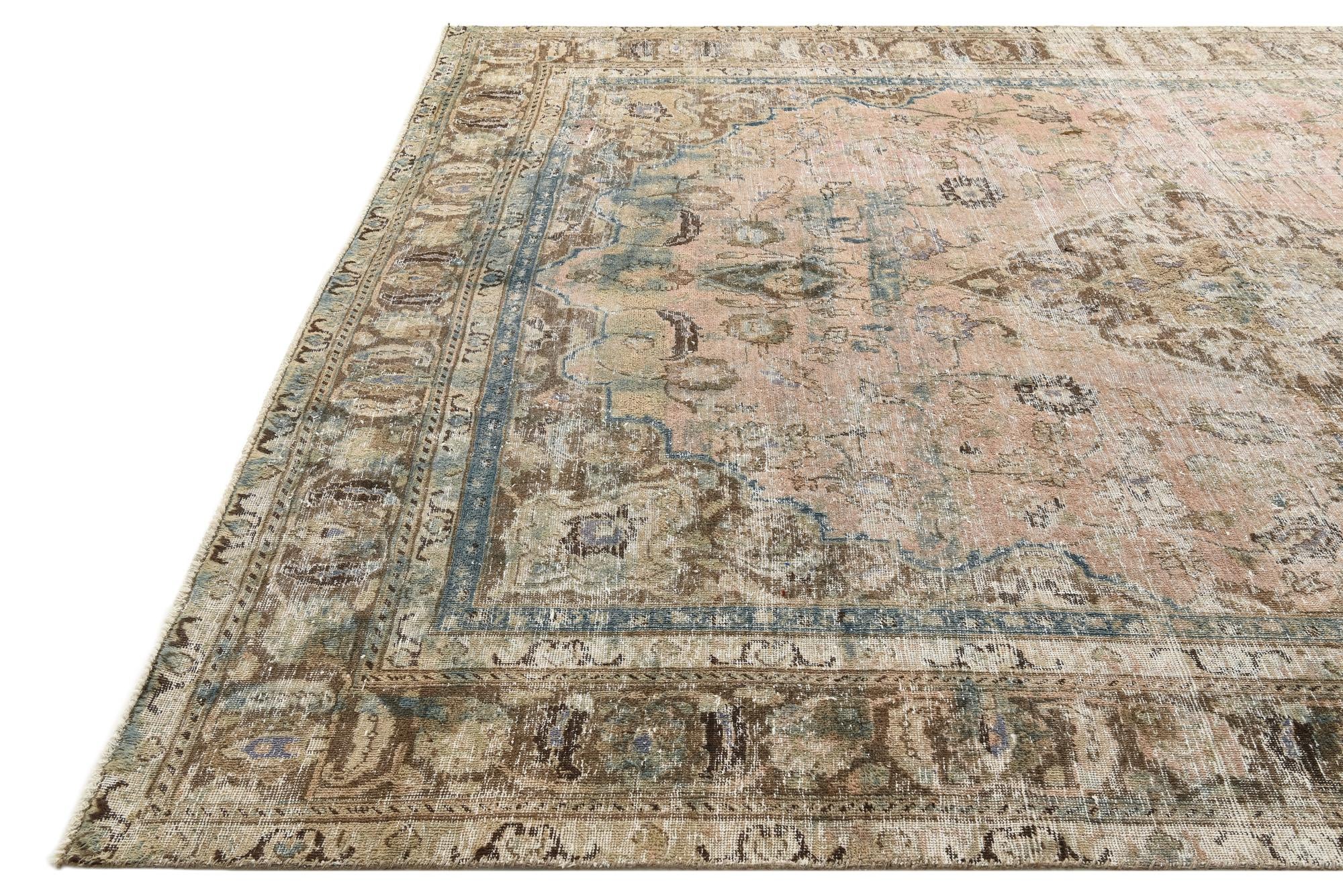 9' 10 x 12' 10 Hand Knotted Ultra Vintage Persian Wool Rug