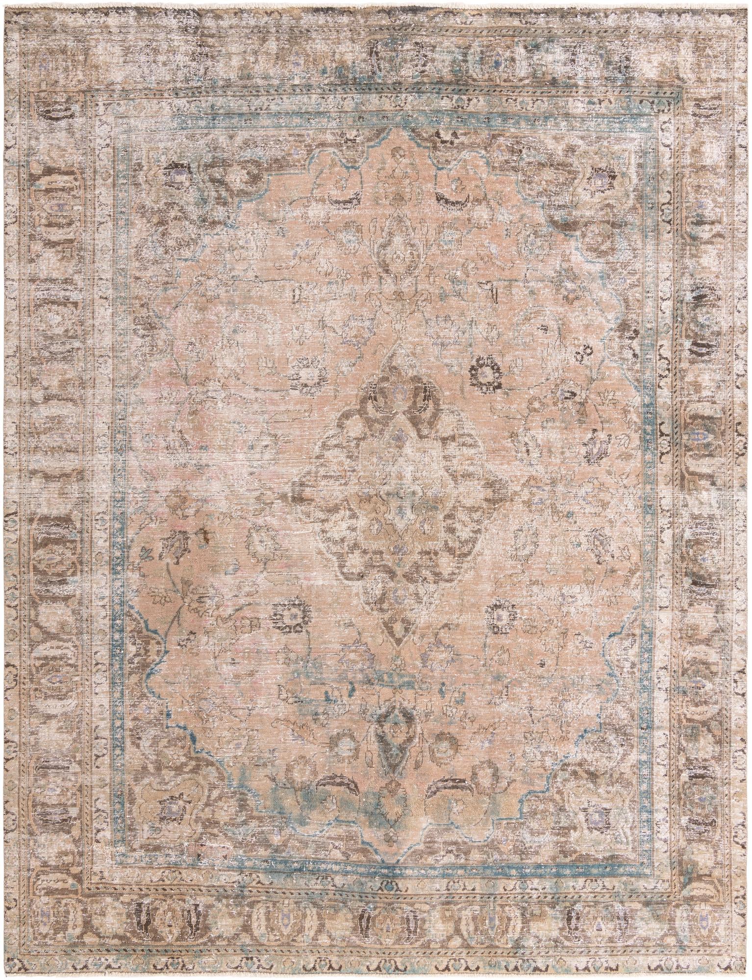 9' 10 x 12' 10 Hand Knotted Ultra Vintage Persian Wool Rug
