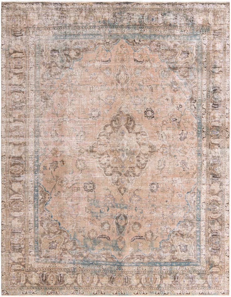 Detail image of 9' 10 x 12' 10 Hand Knotted Ultra Vintage Persian Wool Rug