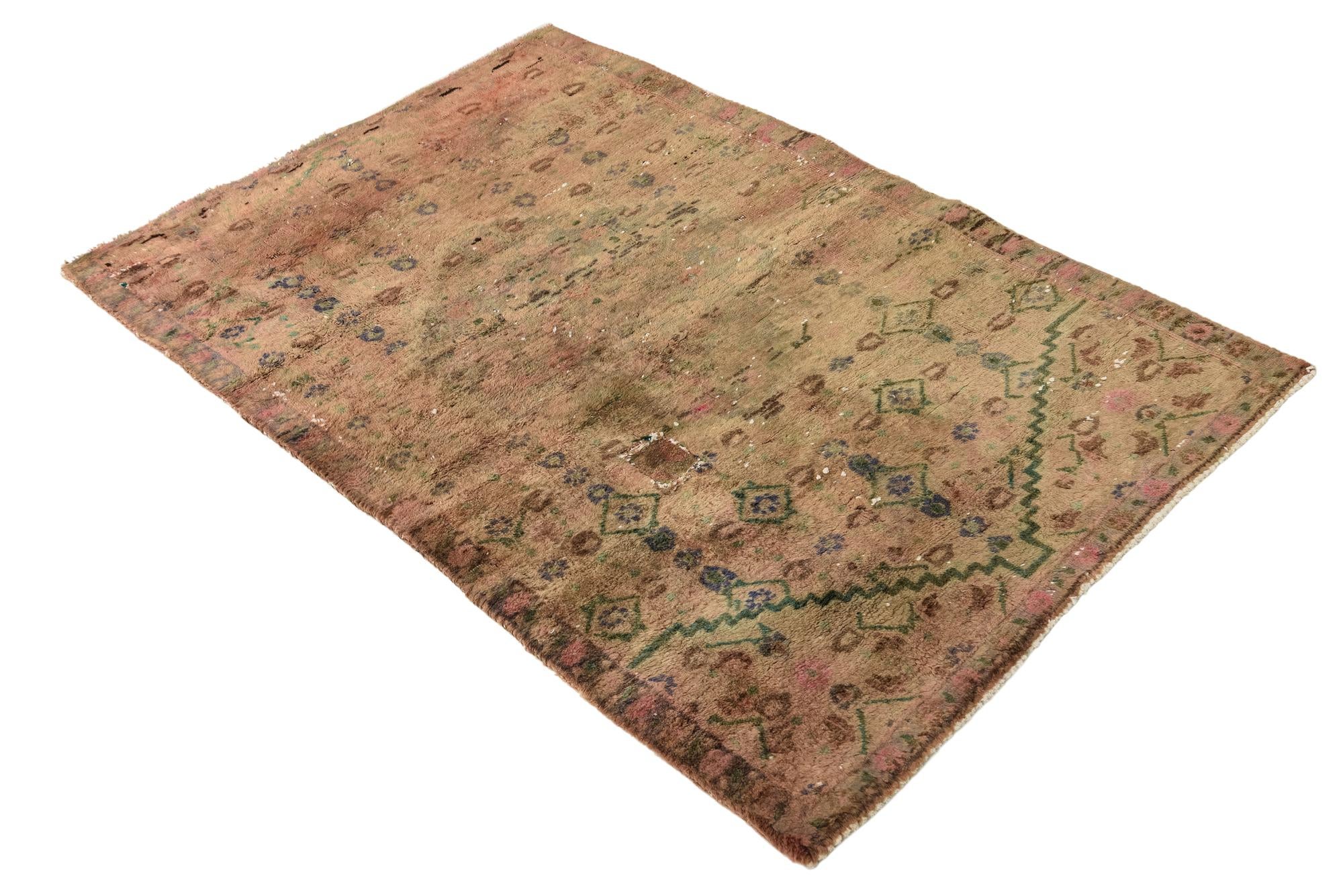3' 1 x 4' 9 Hand Knotted Ultra Vintage Persian Wool Rug
