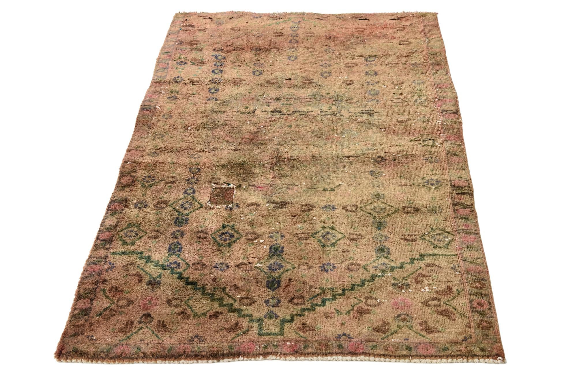 3' 1 x 4' 9 Hand Knotted Ultra Vintage Persian Wool Rug