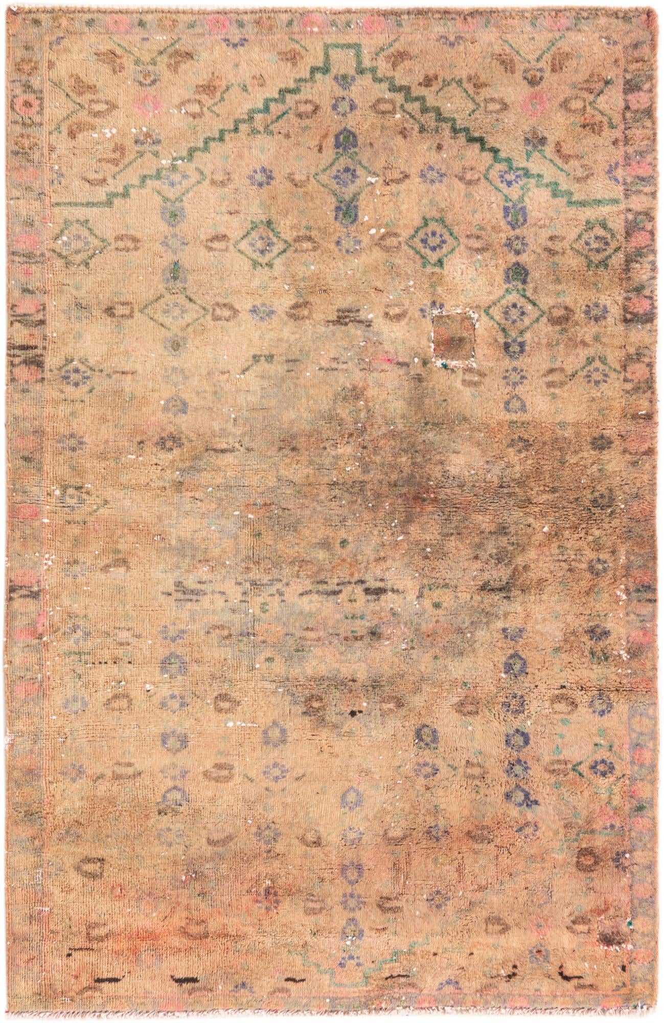 3' 1 x 4' 9 Hand Knotted Ultra Vintage Persian Wool Rug