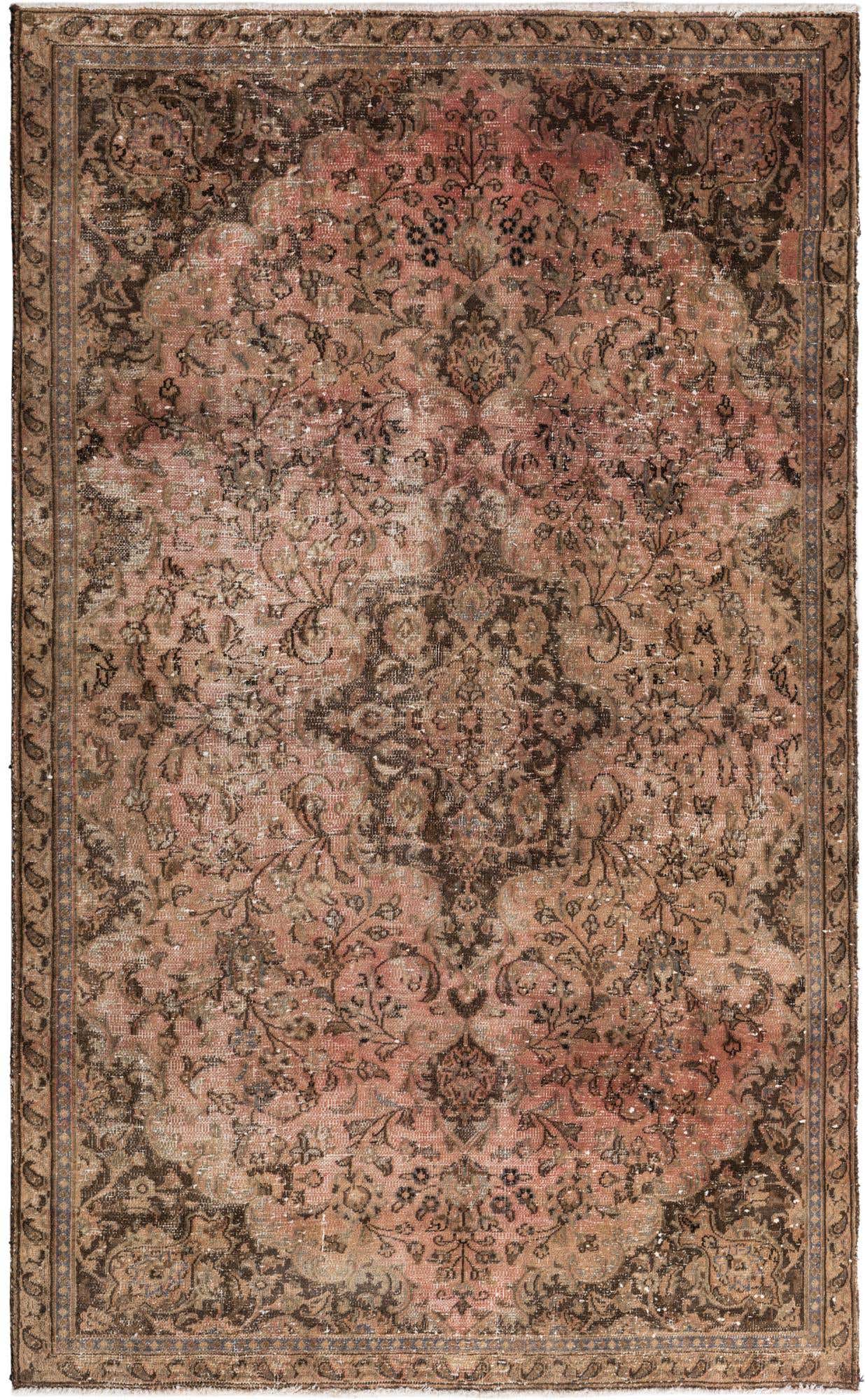 4' 10 x 7' 10 Hand Knotted Ultra Vintage Persian Wool Rug