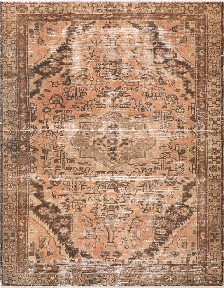 Detail image of 3' 6 x 6' 5 Hand Knotted Ultra Vintage Persian Wool Rug