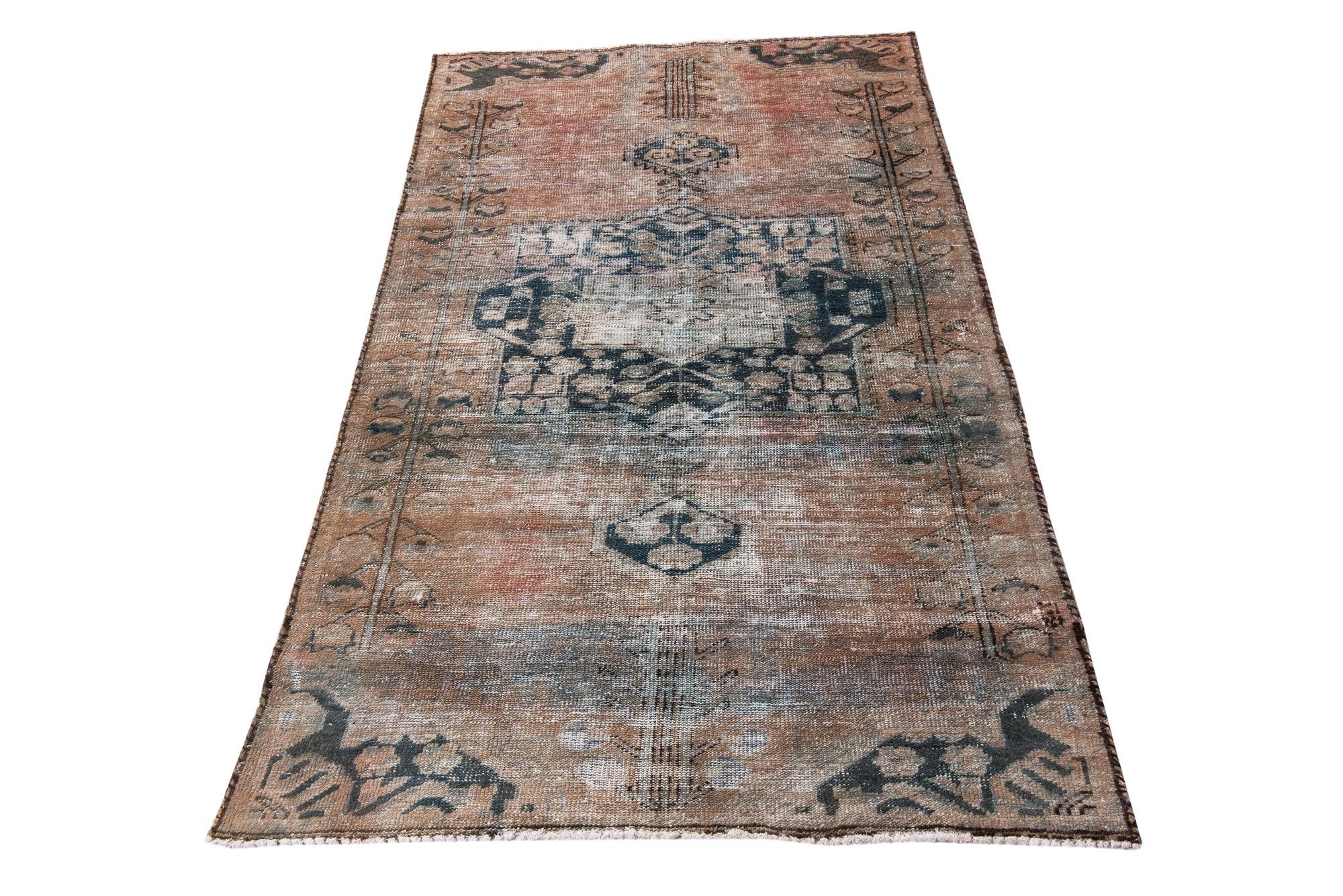 3' 6 x 6' Hand Knotted Ultra Vintage Persian Wool Rug