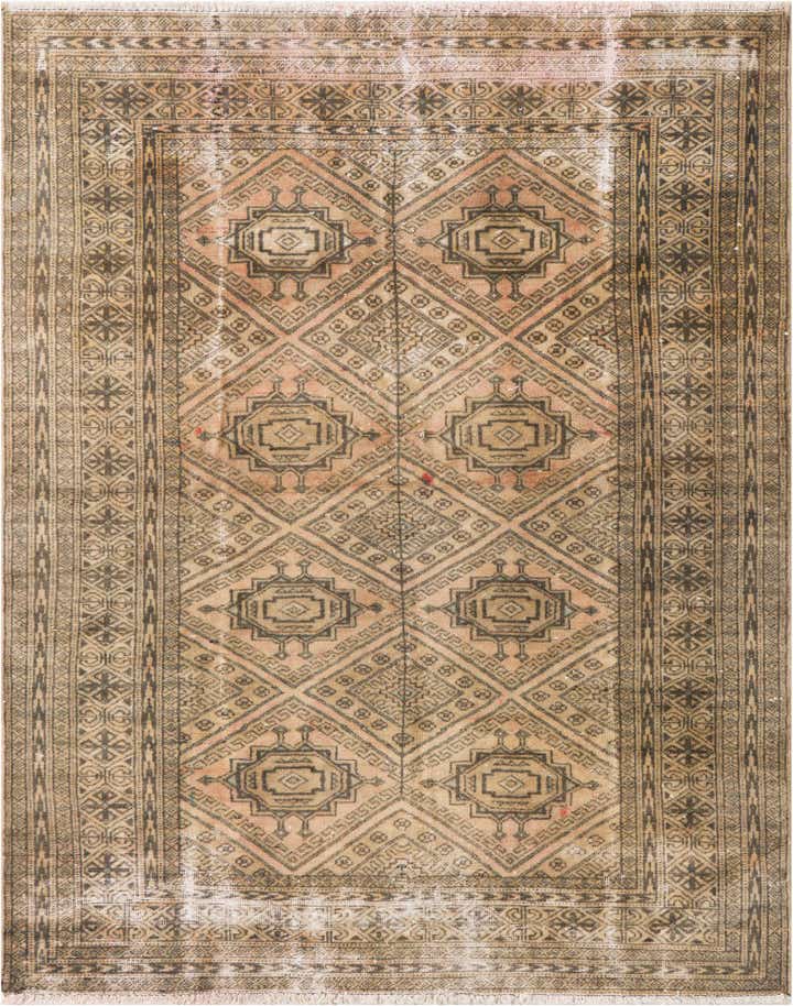 4' 1 x 5' Hand Knotted Ultra Vintage Persian Wool Rug