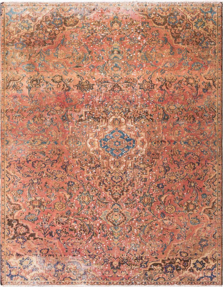 Detail image of 4' x 6' 7 Hand Knotted Ultra Vintage Persian Wool Rug
