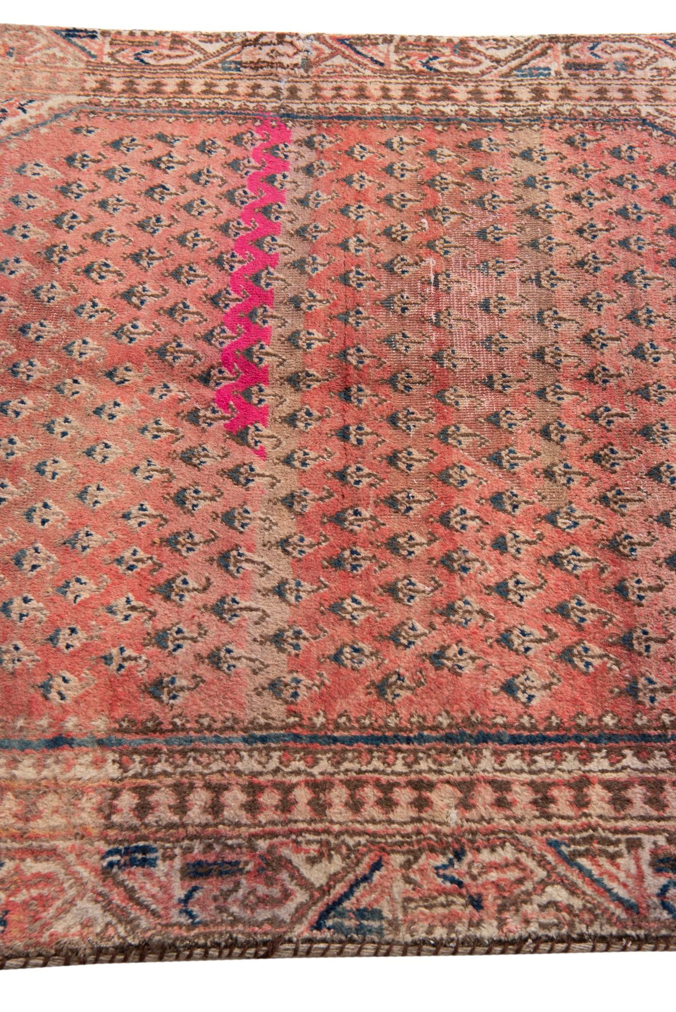3' 10 x 6' 5 Hand Knotted Ultra Vintage Persian Wool Rug