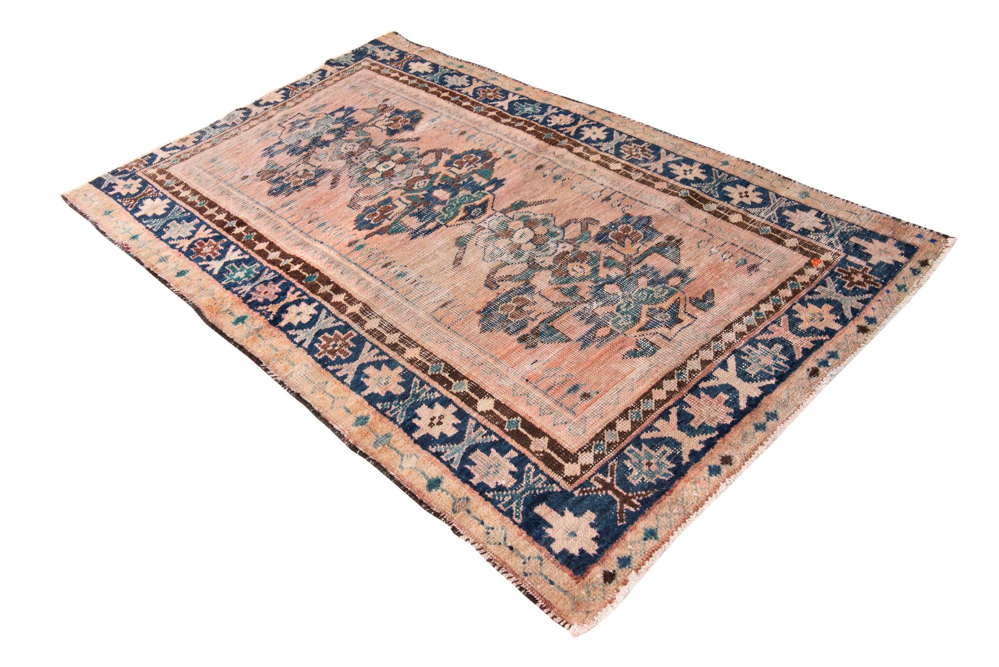4' 4 x 6' 8 Hand Knotted Ultra Vintage Persian Wool Rug
