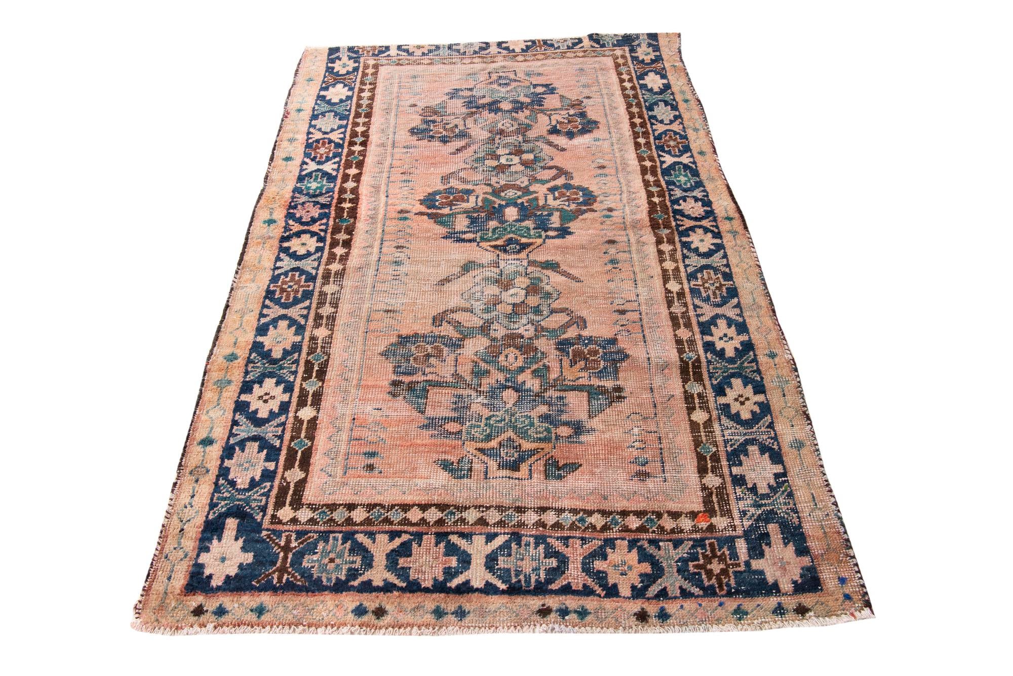 4' 4 x 6' 8 Hand Knotted Ultra Vintage Persian Wool Rug