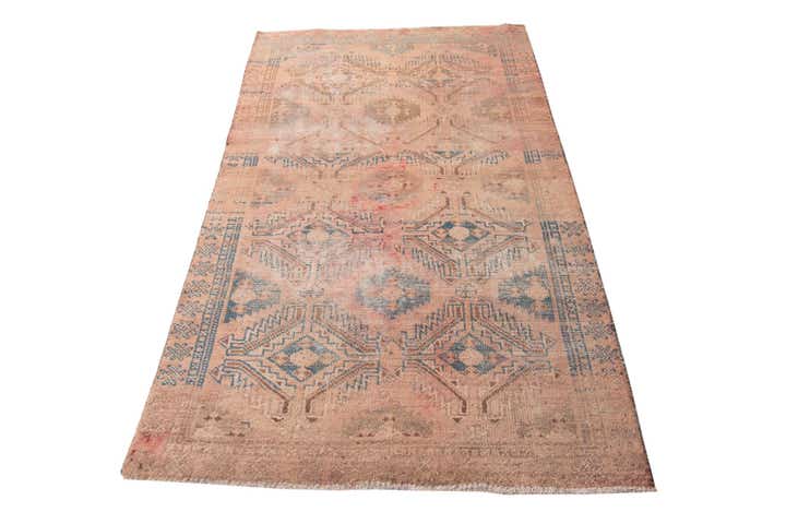 3' 9 x 6' 6 Hand Knotted Ultra Vintage Persian Wool Rug