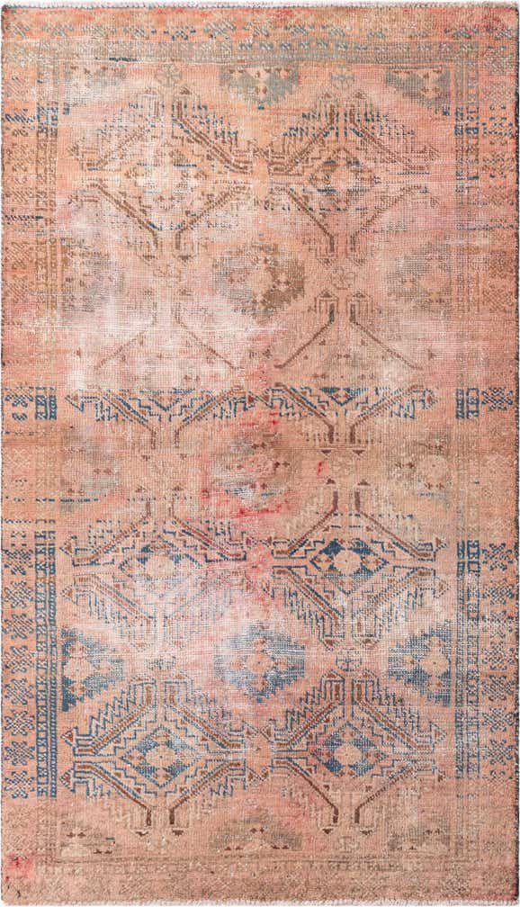 3' 9 x 6' 6 Hand Knotted Ultra Vintage Persian Wool Rug