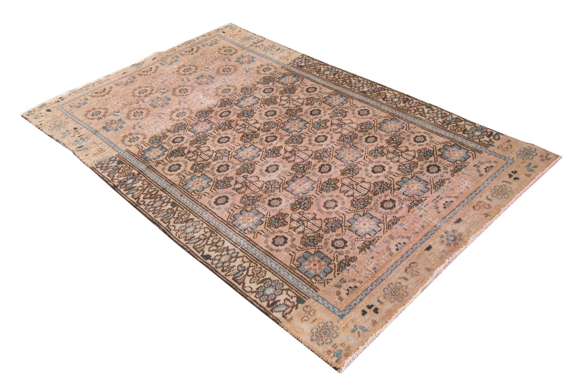 3' 10 x 6' 2 Hand Knotted Ultra Vintage Persian Wool Rug
