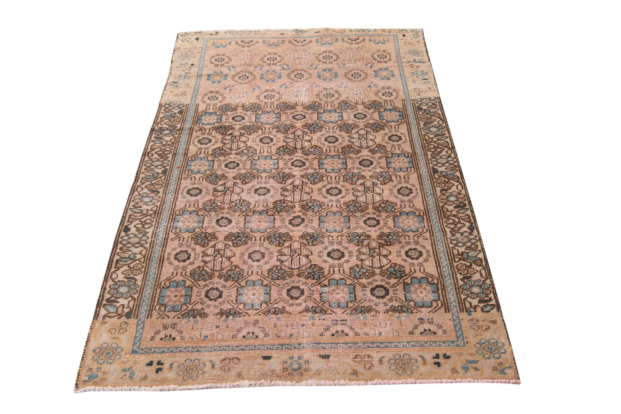 3' 10 x 6' 2 Hand Knotted Ultra Vintage Persian Wool Rug
