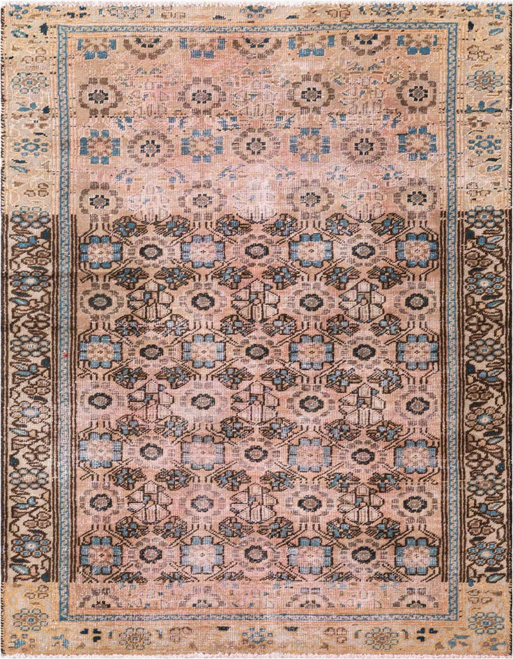 Detail image of 3' 10 x 6' 2 Hand Knotted Ultra Vintage Persian Wool Rug