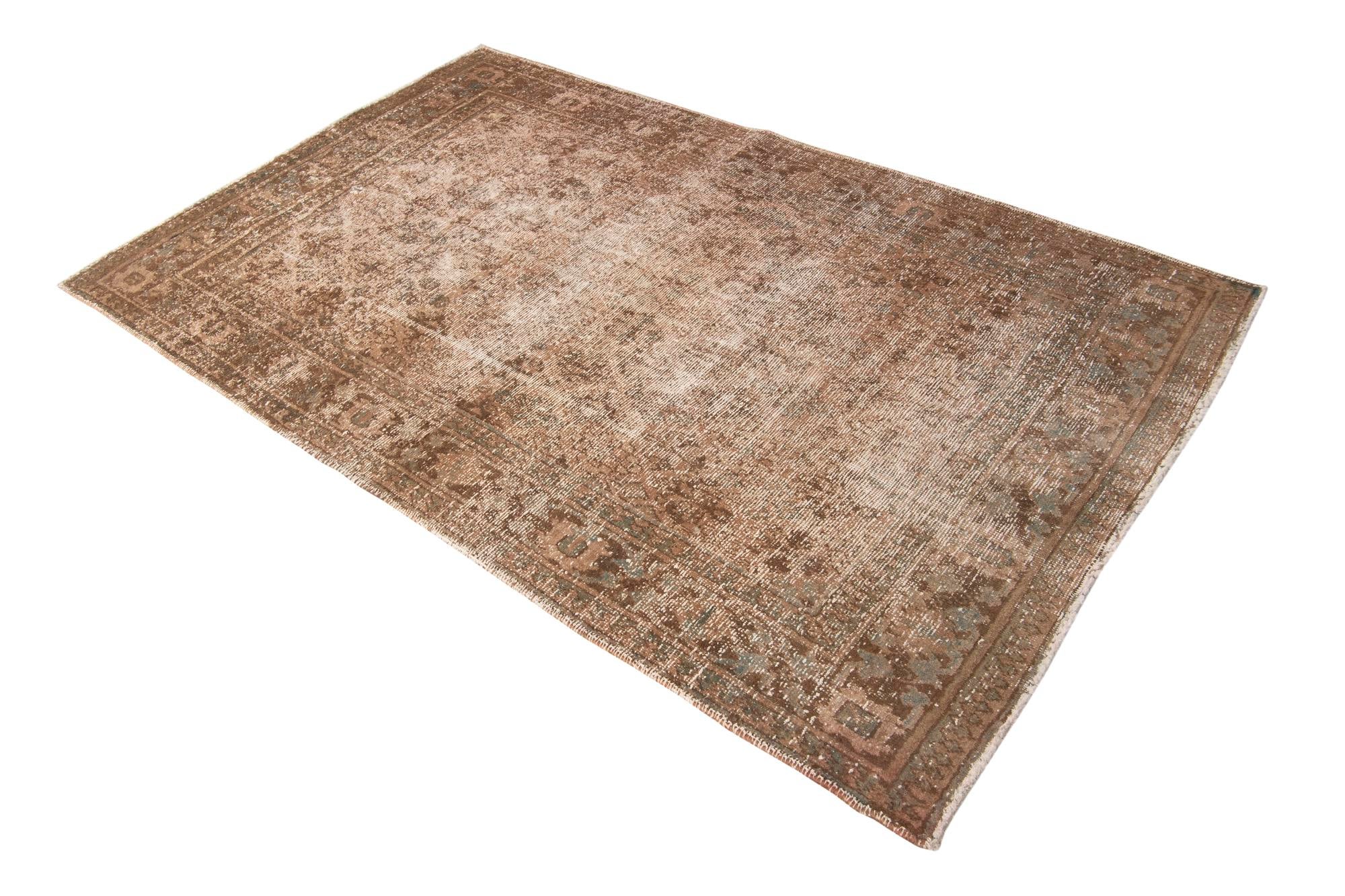 4' 3 x 7' Hand Knotted Ultra Vintage Persian Wool Rug