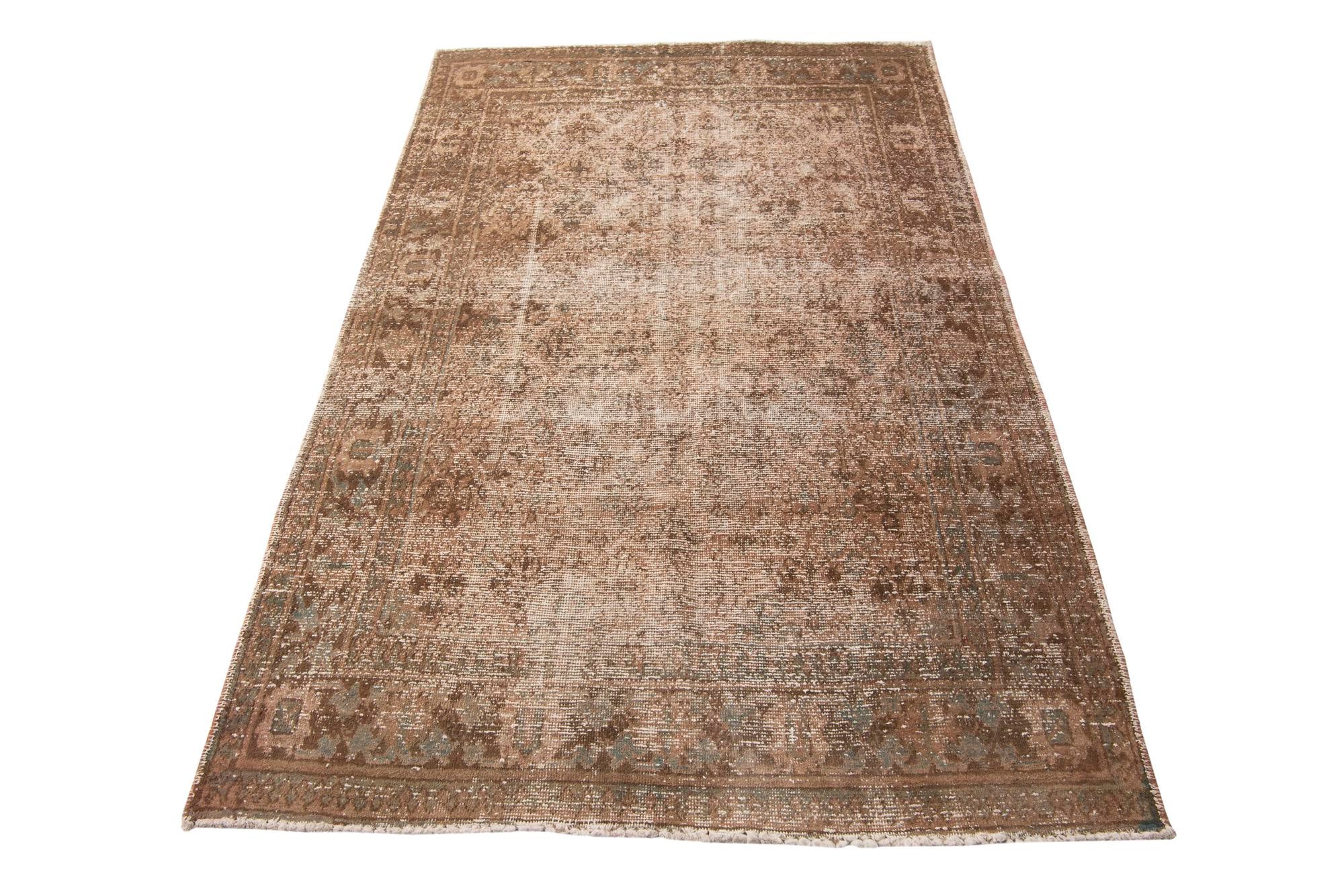 4' 3 x 7' Hand Knotted Ultra Vintage Persian Wool Rug