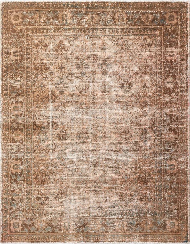 Detail image of 4' 3 x 7' Hand Knotted Ultra Vintage Persian Wool Rug