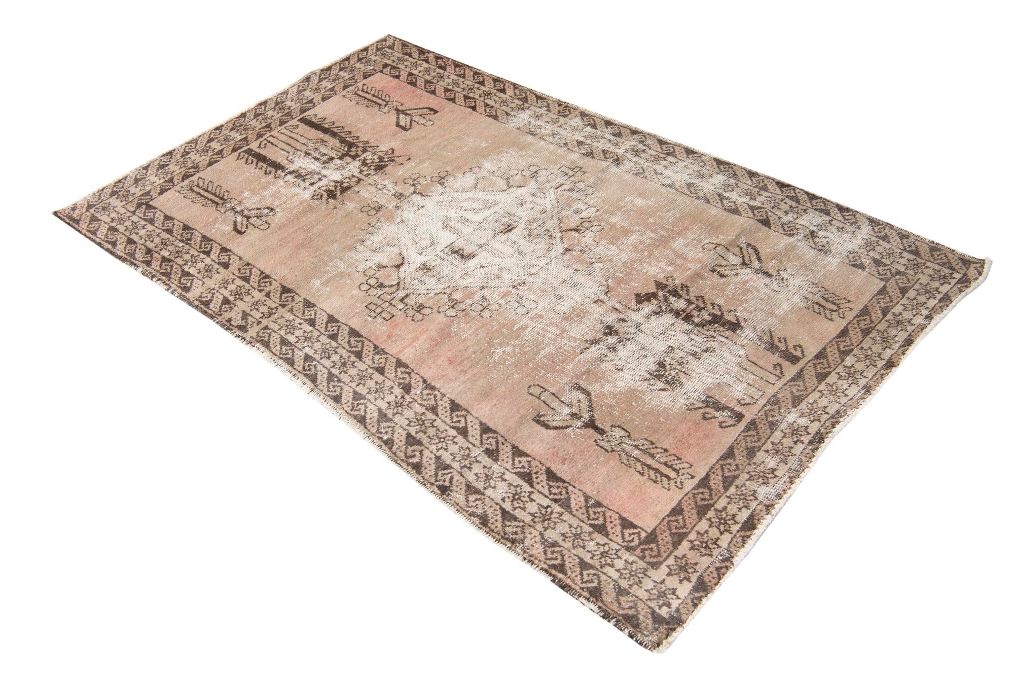 3' 10 x 6' 2 Hand Knotted Ultra Vintage Persian Wool Rug