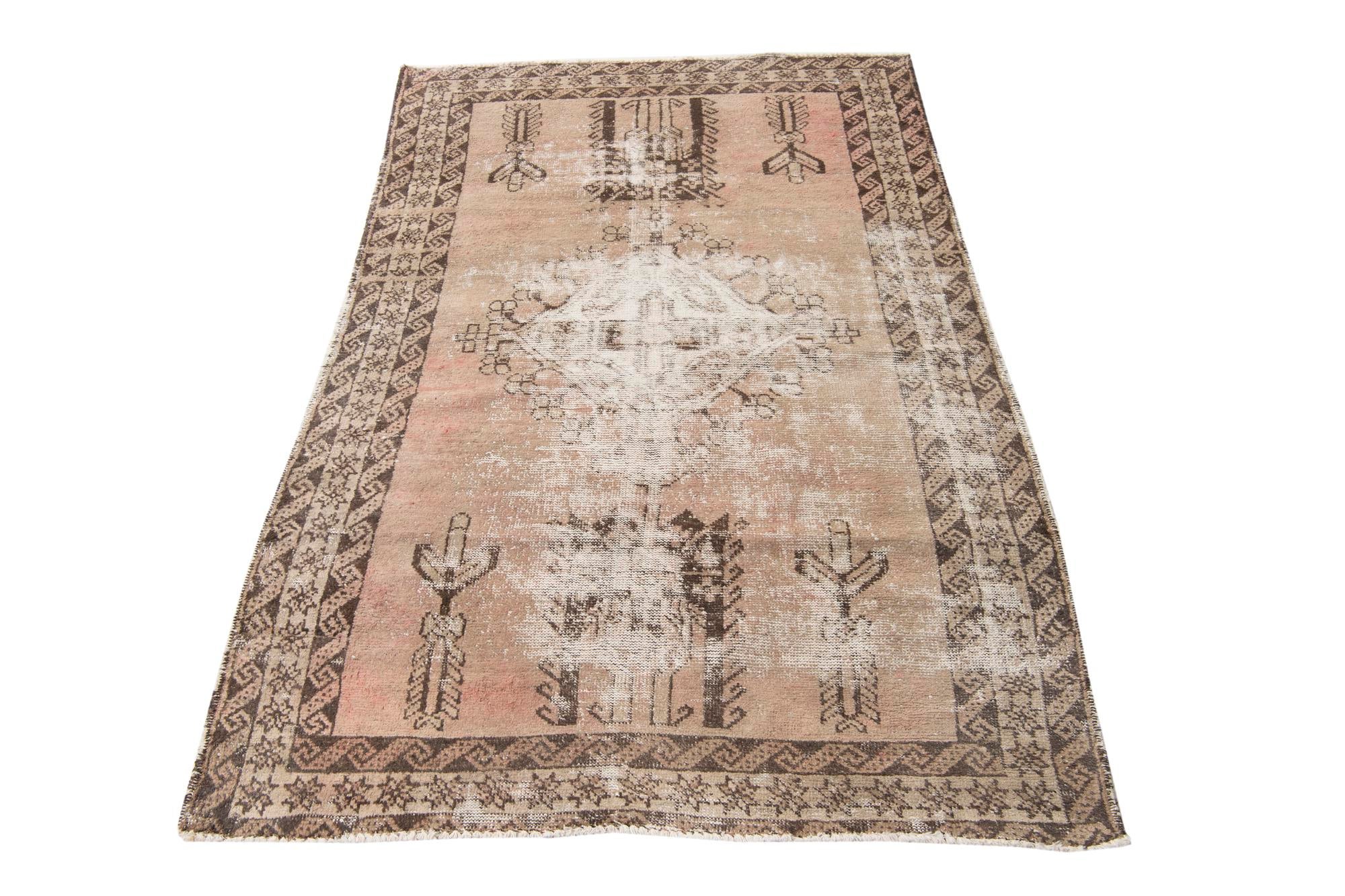 3' 10 x 6' 2 Hand Knotted Ultra Vintage Persian Wool Rug