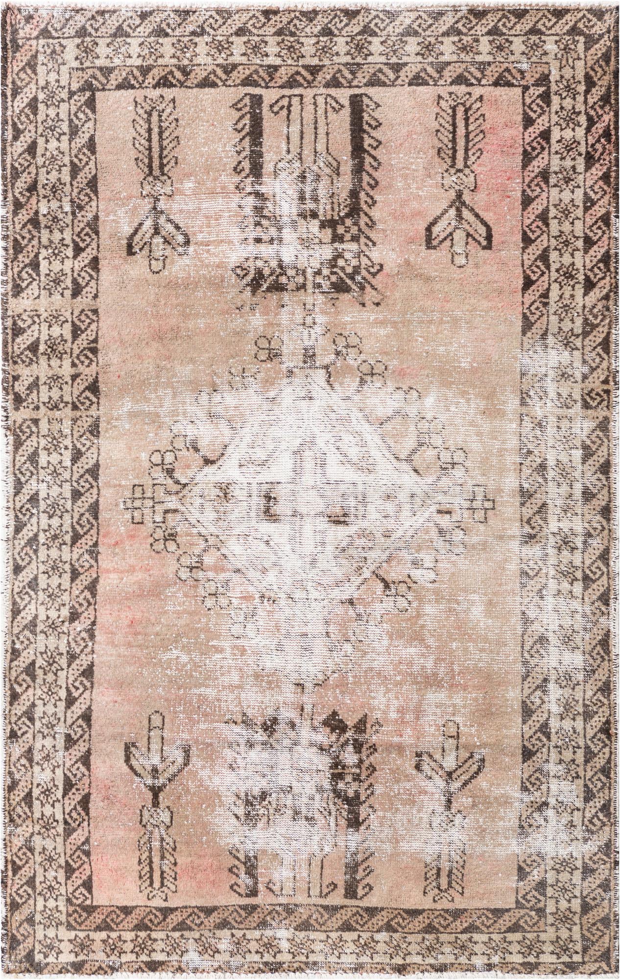 3' 10 x 6' 2 Hand Knotted Ultra Vintage Persian Wool Rug