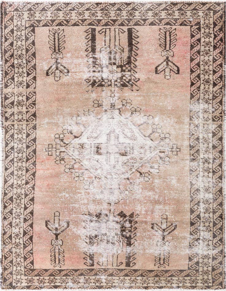 Detail image of 3' 10 x 6' 2 Hand Knotted Ultra Vintage Persian Wool Rug
