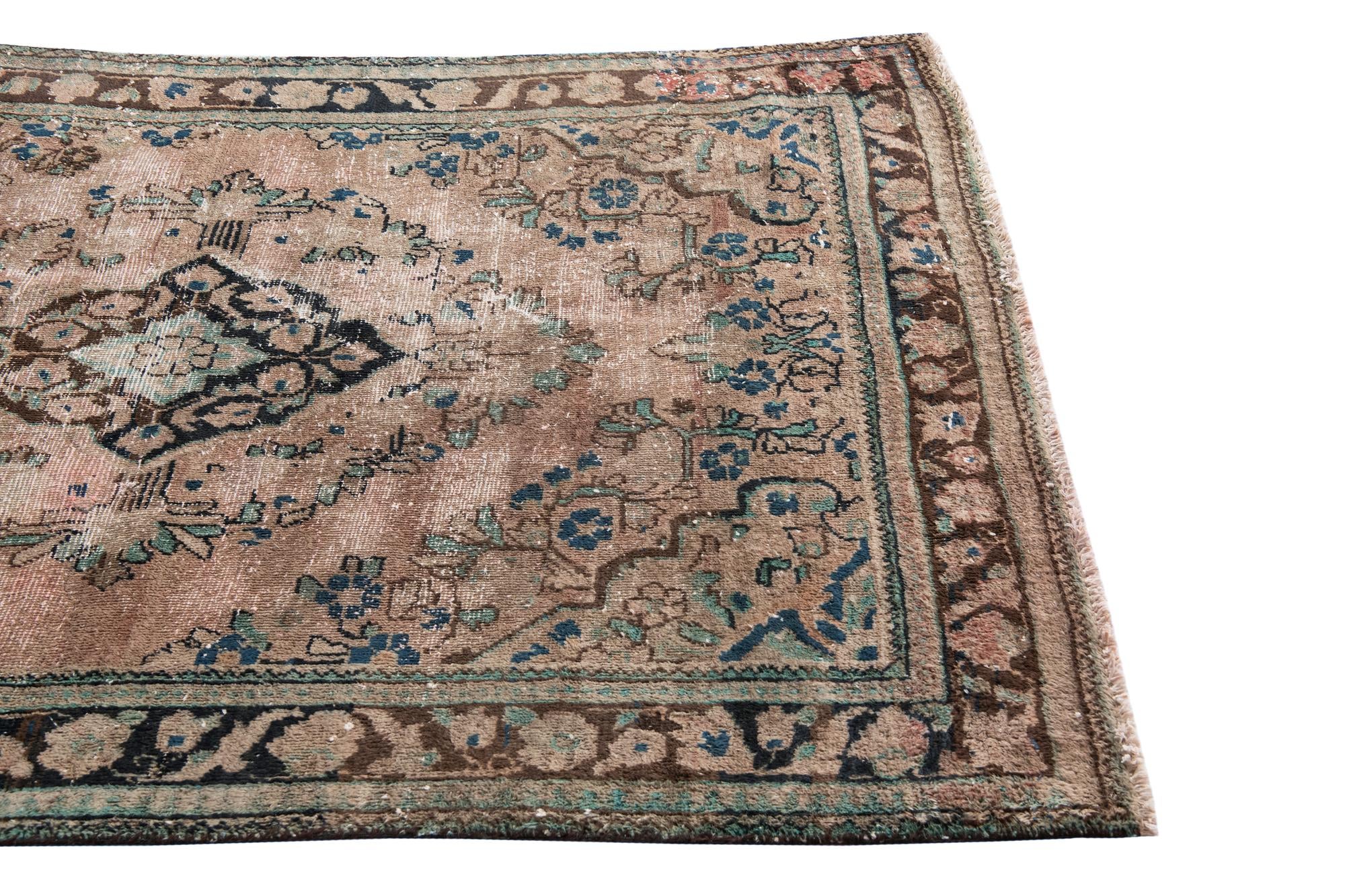 4' 4 x 6' 6 Hand Knotted Ultra Vintage Persian Wool Rug