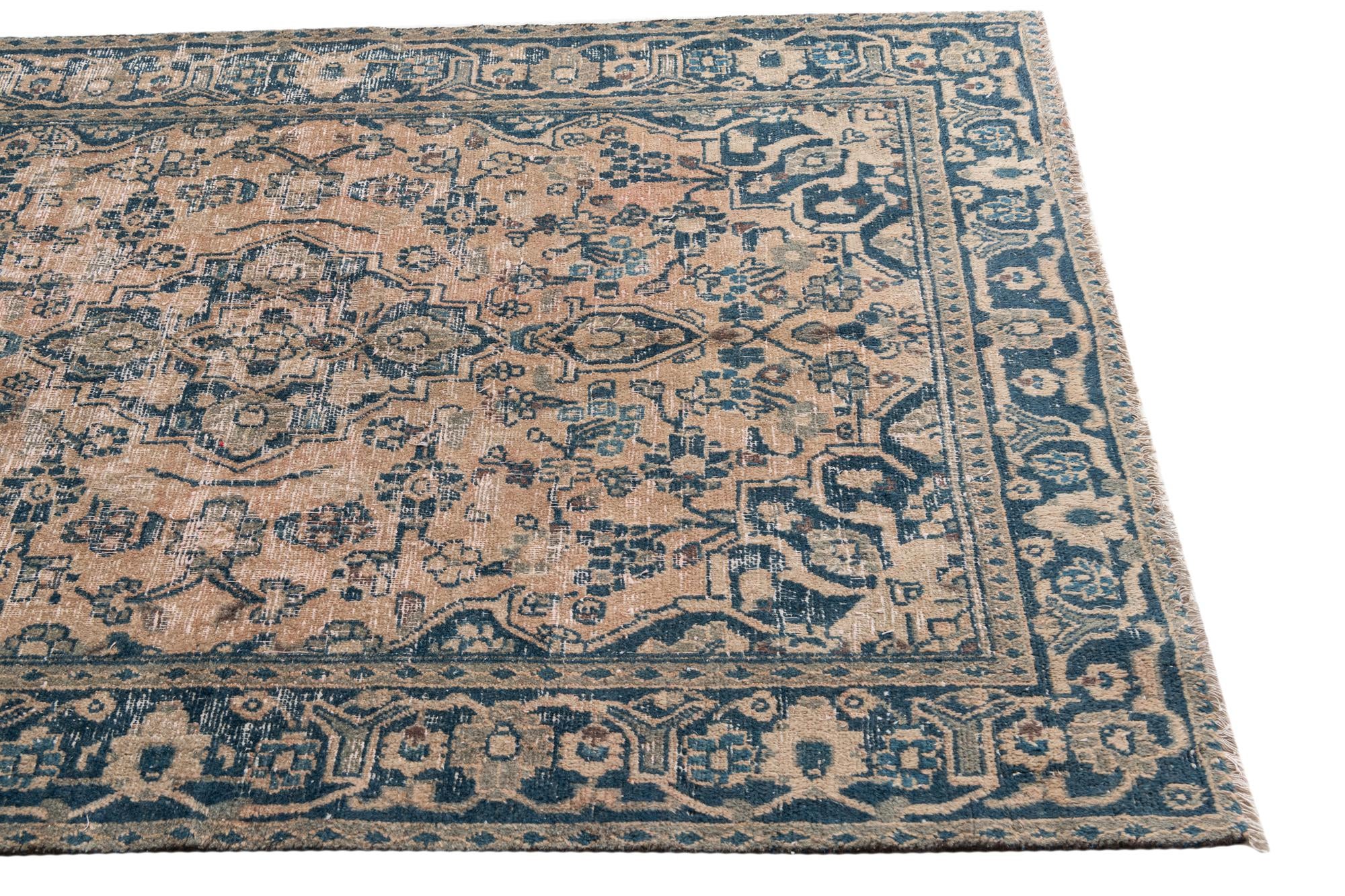 4' 1 x 6' 2 Hand Knotted Ultra Vintage Persian Wool Rug