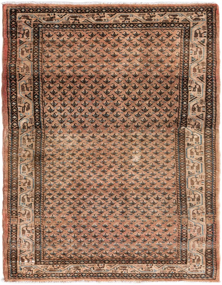  3' 9 x 7' 4  Hand Knotted Ultra Vintage Persian W...