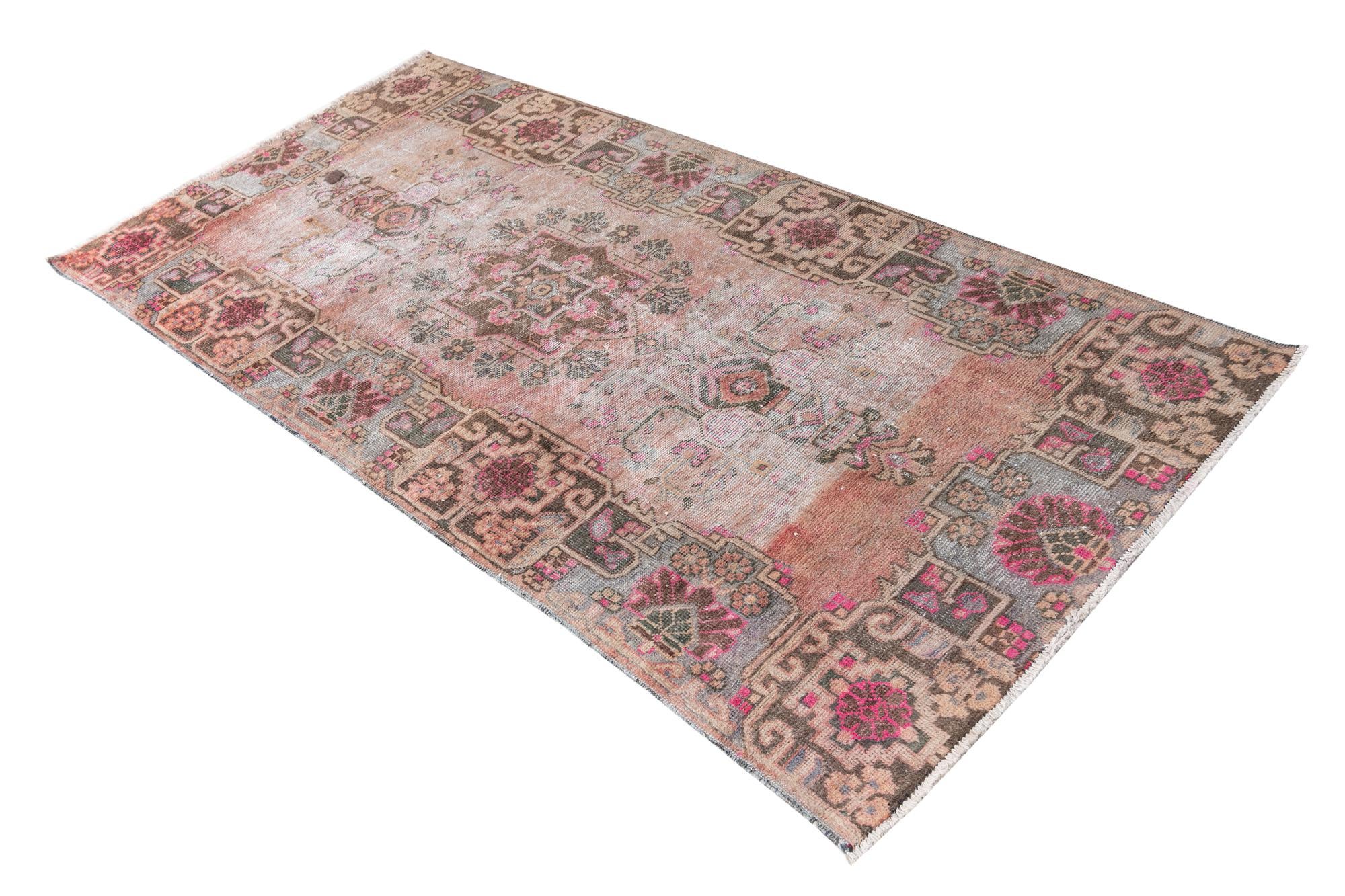 3' 9 x 7' 5 Hand Knotted Ultra Vintage Persian Wool Rug