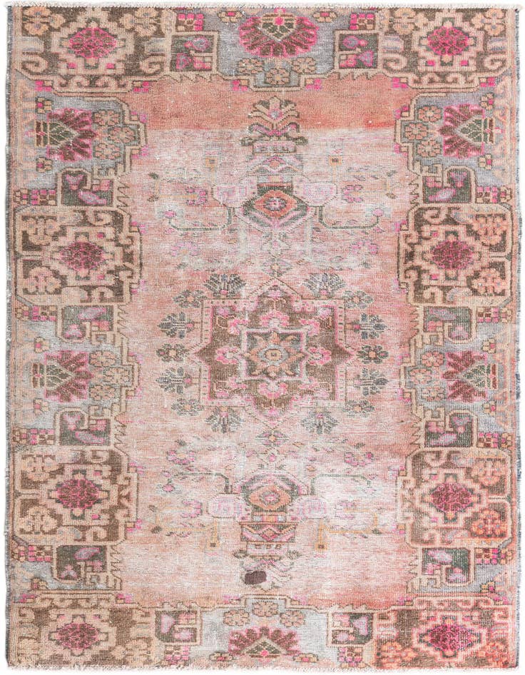 Detail image of 3' 9 x 7' 5 Hand Knotted Ultra Vintage Persian Wool Rug