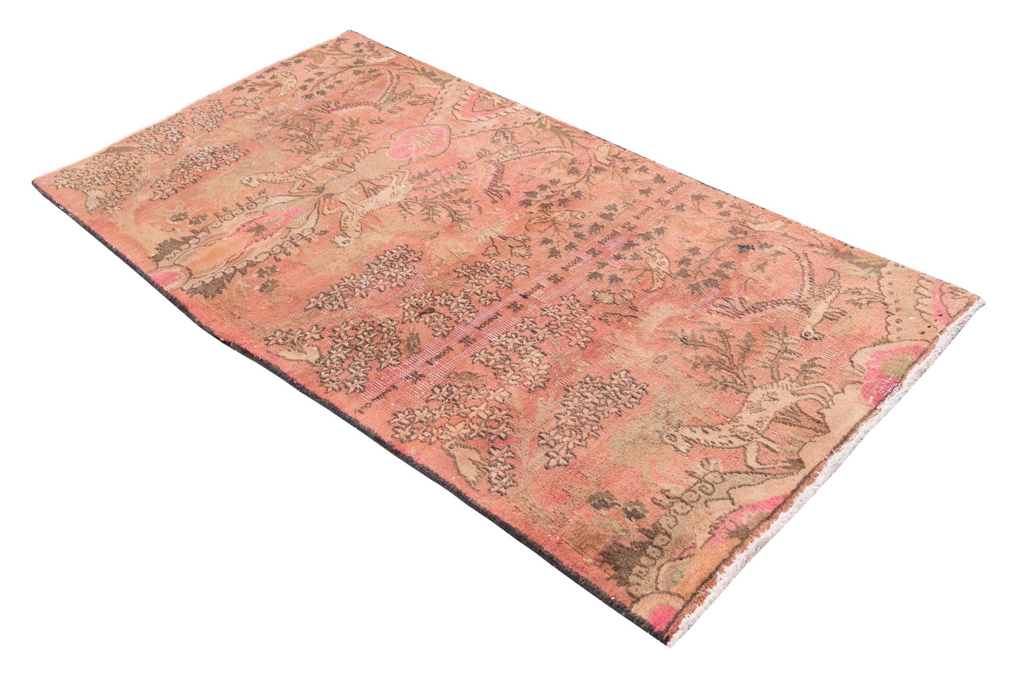 3' 4 x 6' 2 Hand Knotted Ultra Vintage Persian Wool Rug