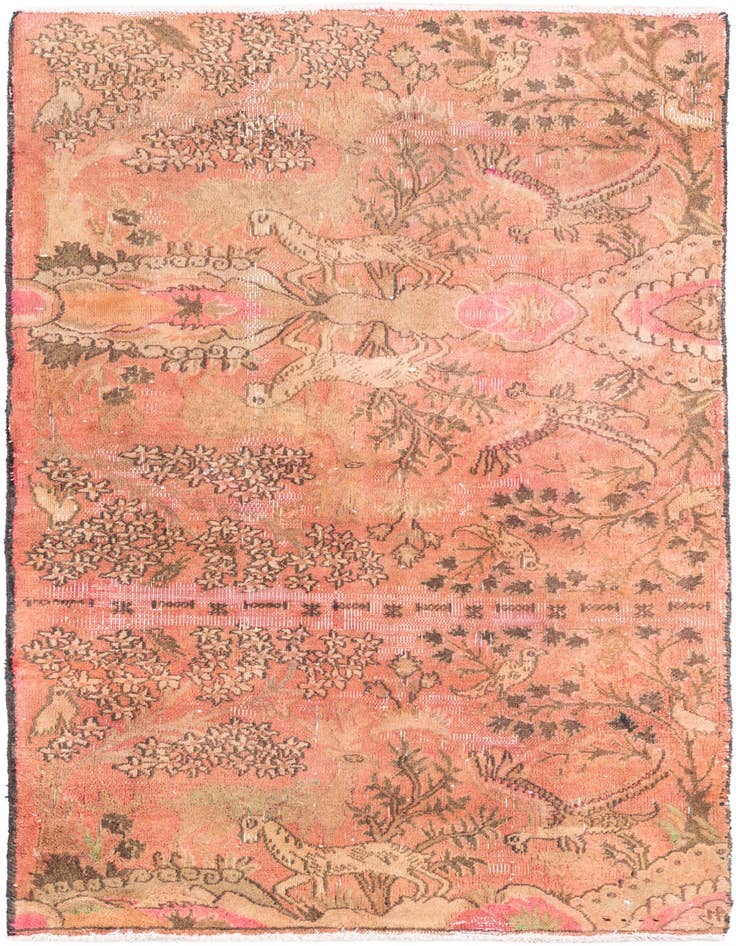 Detail image of 3' 4 x 6' 2 Hand Knotted Ultra Vintage Persian Wool Rug