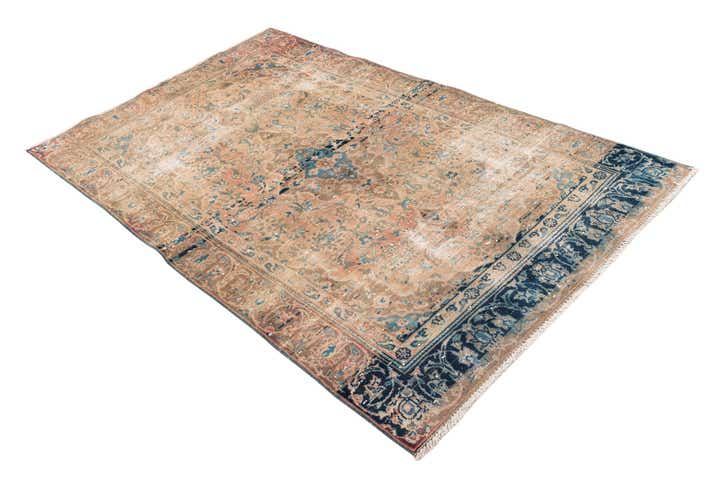 4' 2 x 6' 5 Hand Knotted Ultra Vintage Persian Wool Rug