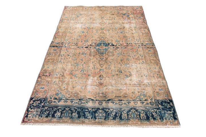 4' 2 x 6' 5 Hand Knotted Ultra Vintage Persian Wool Rug