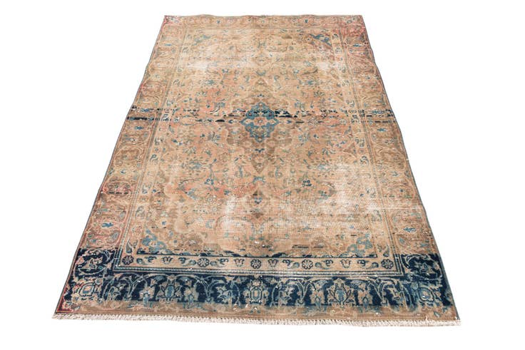 Detail image of 4' 2 x 6' 5 Hand Knotted Ultra Vintage Persian Wool Rug